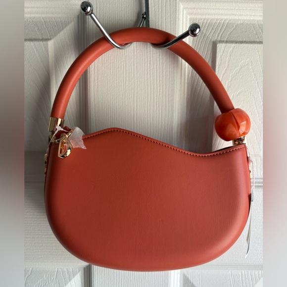 Melie Bianco Handbags - Melie Bianco Orange Crescent Top-Handle Shoulder Bag